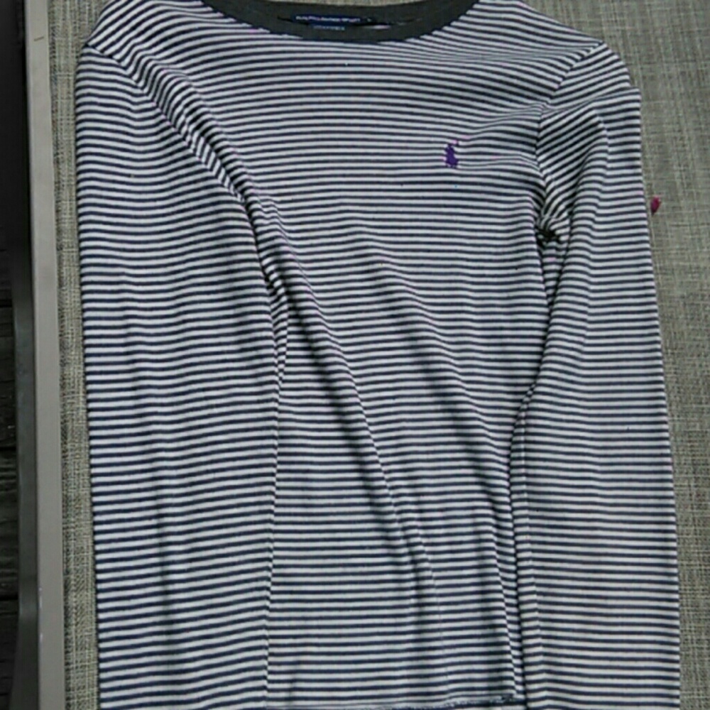 Long sleeve stripped polo shirt M